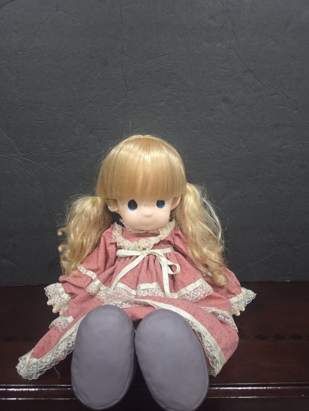 Precious Moments Blonde Doll in Pink Dress 16"